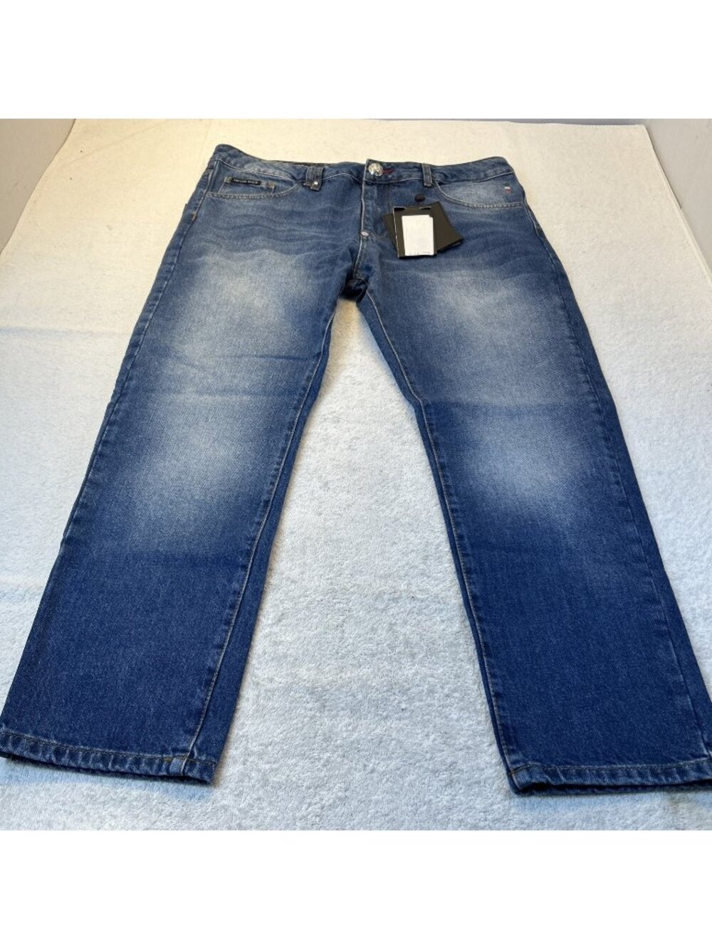 PHILIPP PLEIN Detroit Luxury Tailored Denim Jeans Med Wash Men Sz 36/27 New